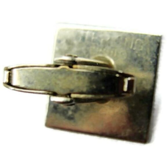 Foster Sterling Silver 925 Vintage Cufflinks Diamond-Cut Center Shirt Tux - Picture 7 of 11